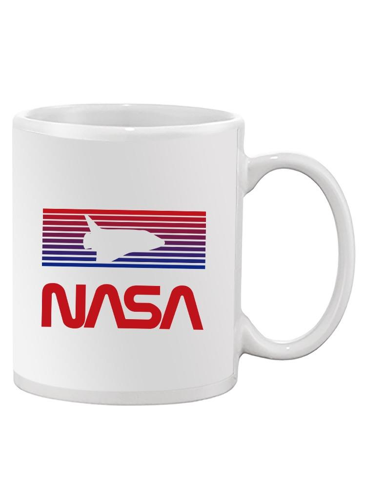 a white mug with a logo on it