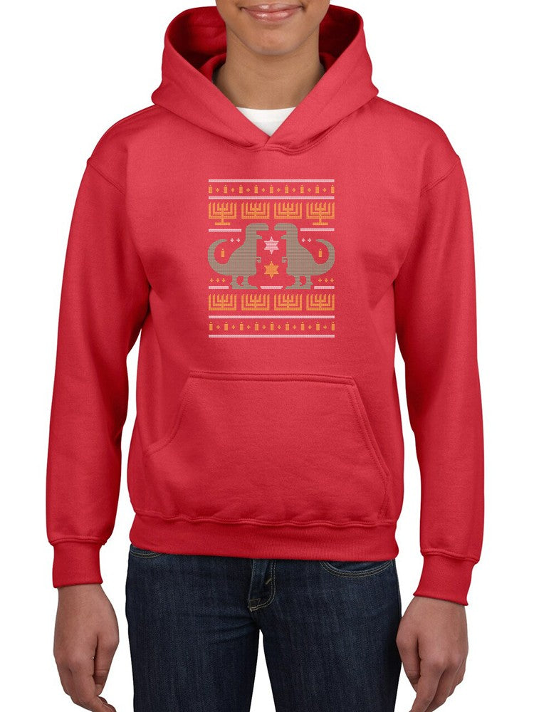 a person wearing a red hoodie