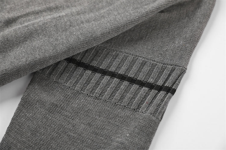 a close up of a grey sock