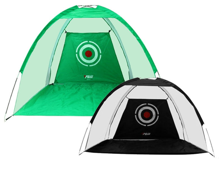 a green and black tent