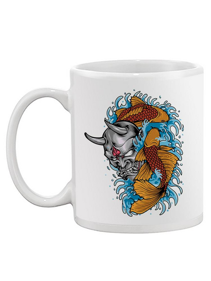 Demon Mask And Fish Mug -SPIdeals Designs