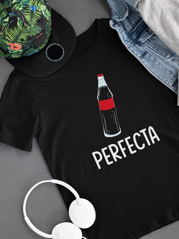 a black shirt with a bottle of soda on it