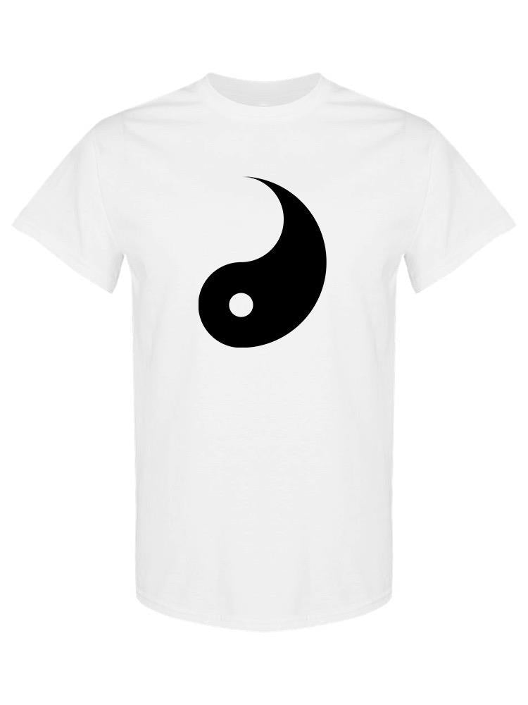 a white t-shirt with a black yin yang symbol
