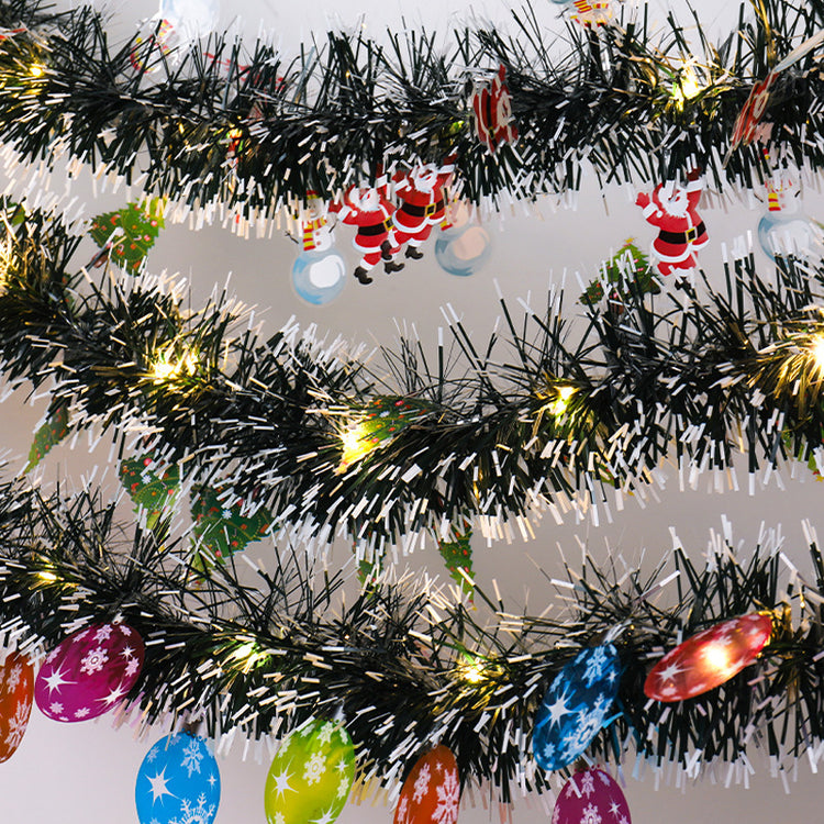 a garland with lights and decorations