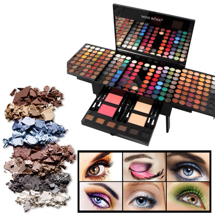 a makeup palette with different colors of eyeshadow