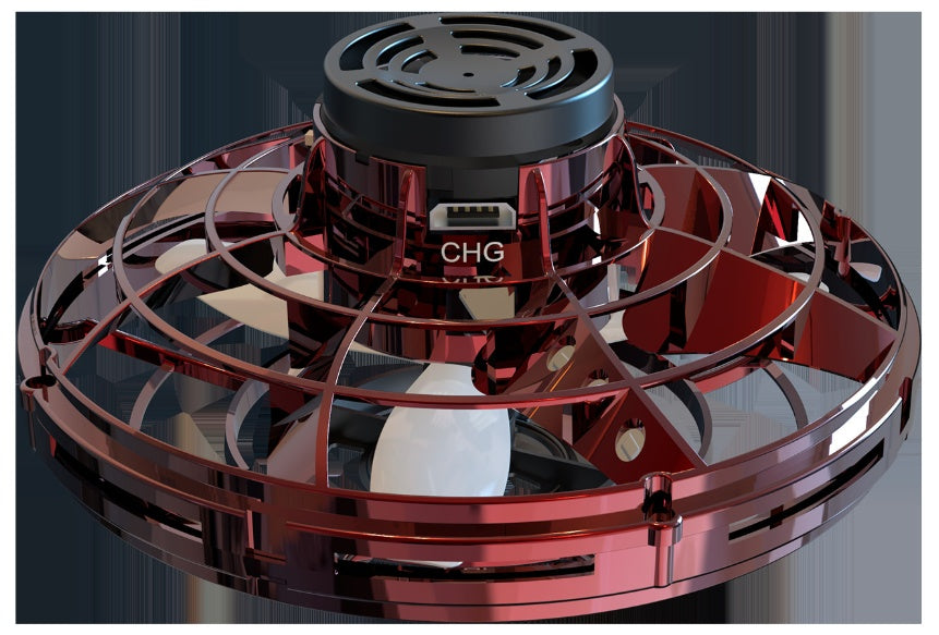 a red and black fan