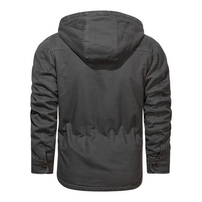 Men Cotton Jacket Winter Thick Warm Parkas Male Plus Velvet Casual Hooded Coat