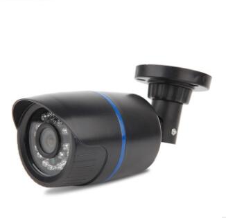 a black and blue security camera