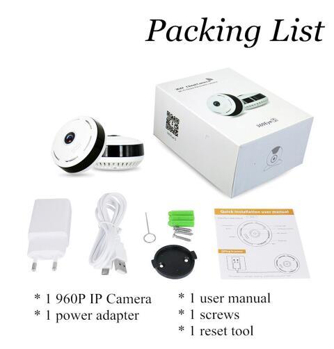 a packing list of a camera