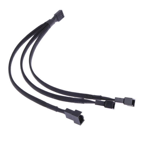 a black cable with three connectors