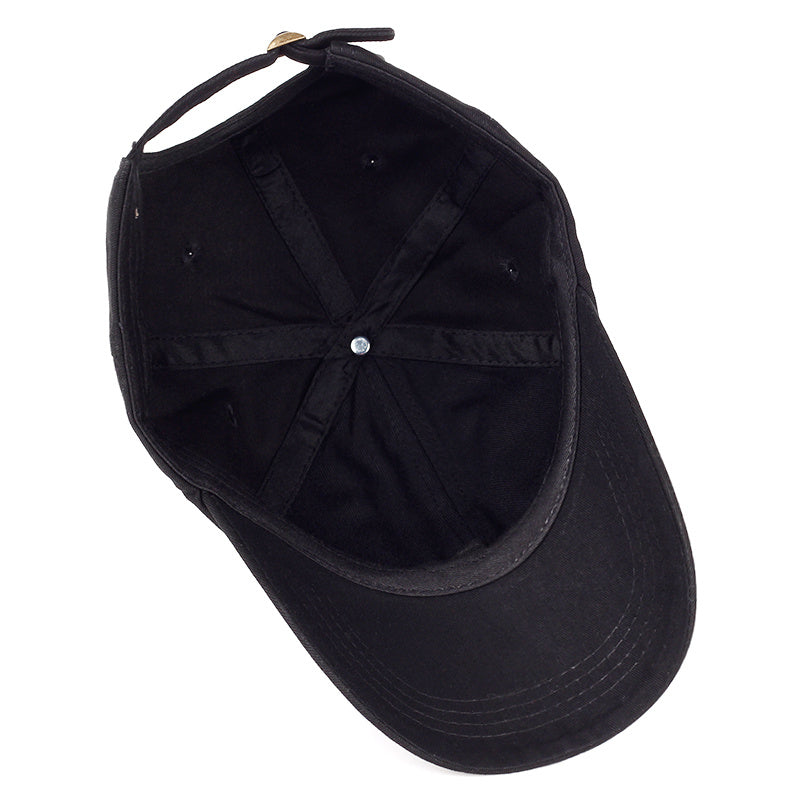 a black baseball cap