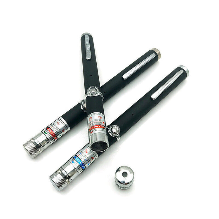 a close-up of several laser pointers