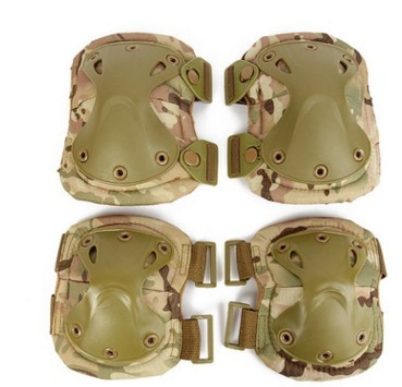 several knee pads with straps
