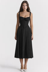 Women's Floral Lace-Up Corset Dress
