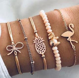 Beaded Bracelet and Anklet Set