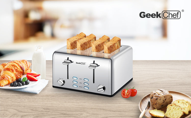 a toaster with toasted bread in it