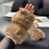 Women's Rex Rabbit-Fur Winter Gloves