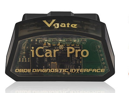 a black obd2 scanner with gold text