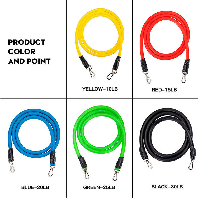 a group of different colored elastic bands