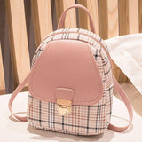 Women's Check-Pattern Mini Backpack and Crossbody Bag