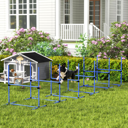 6 Piece Dog Agility Set with Adjustable Height Jump Bars