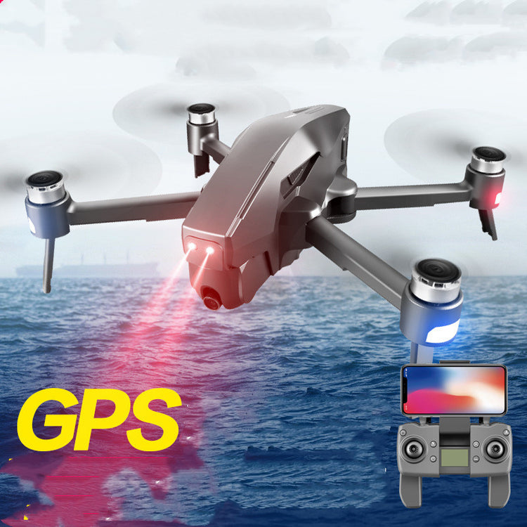a drone flying over water