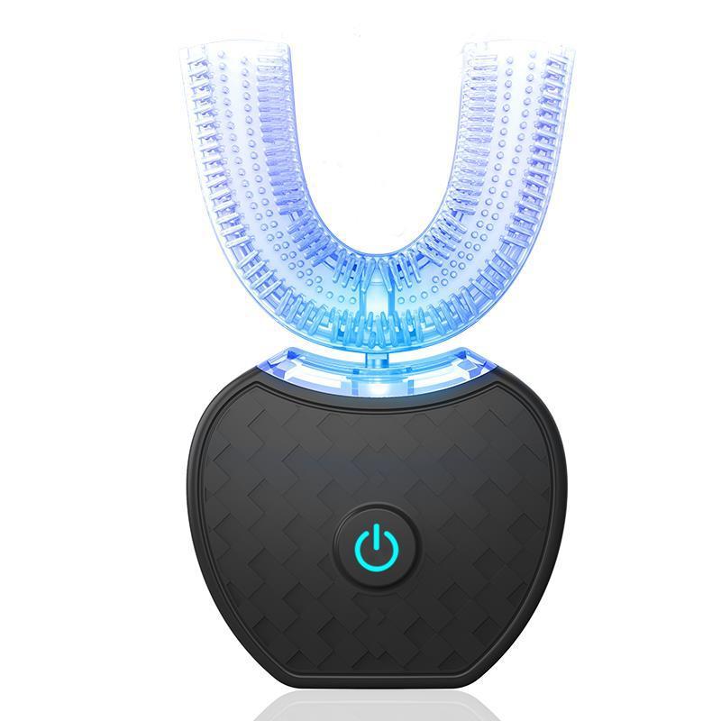 a blue and black device with a light up object