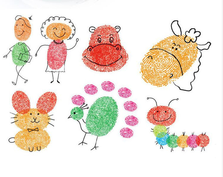 a group of fingerprint drawings