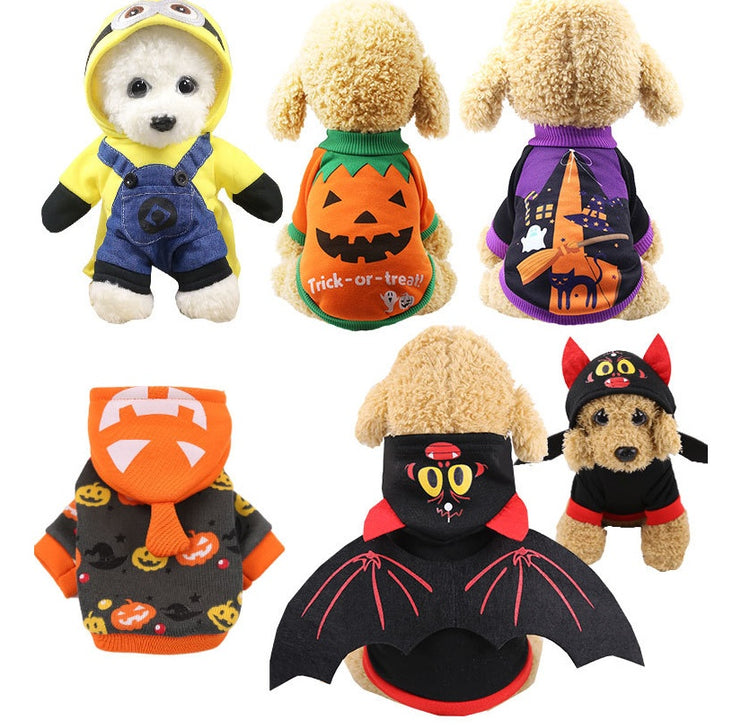 a group of stuffed animals wearing clothes