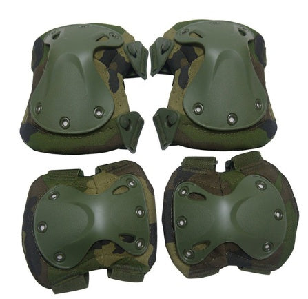 a group of knee pads