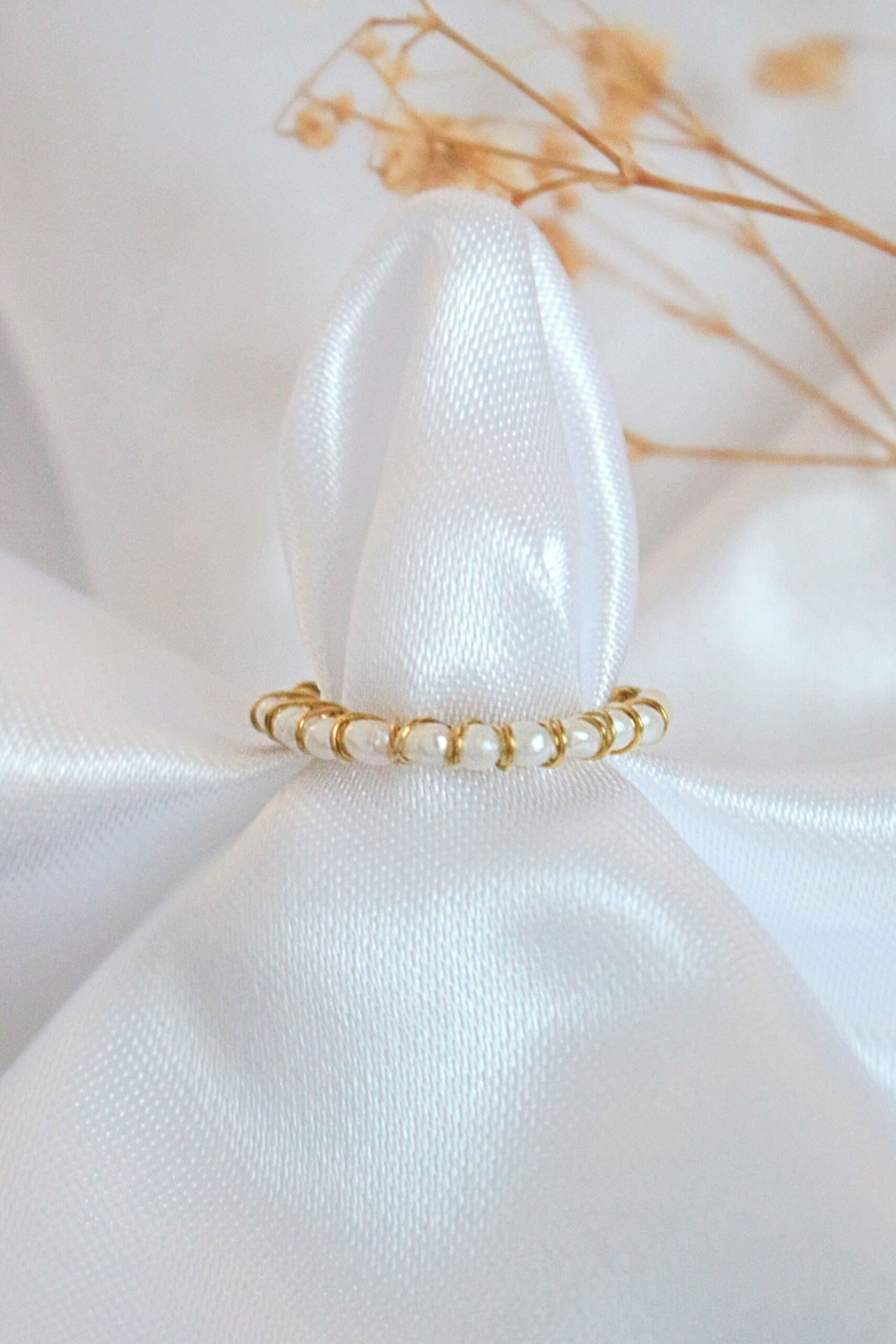 "Mademoiselle" | Solitaire & Band Freshwater Pearls Hand Wired Rings Bundle (2 Items)