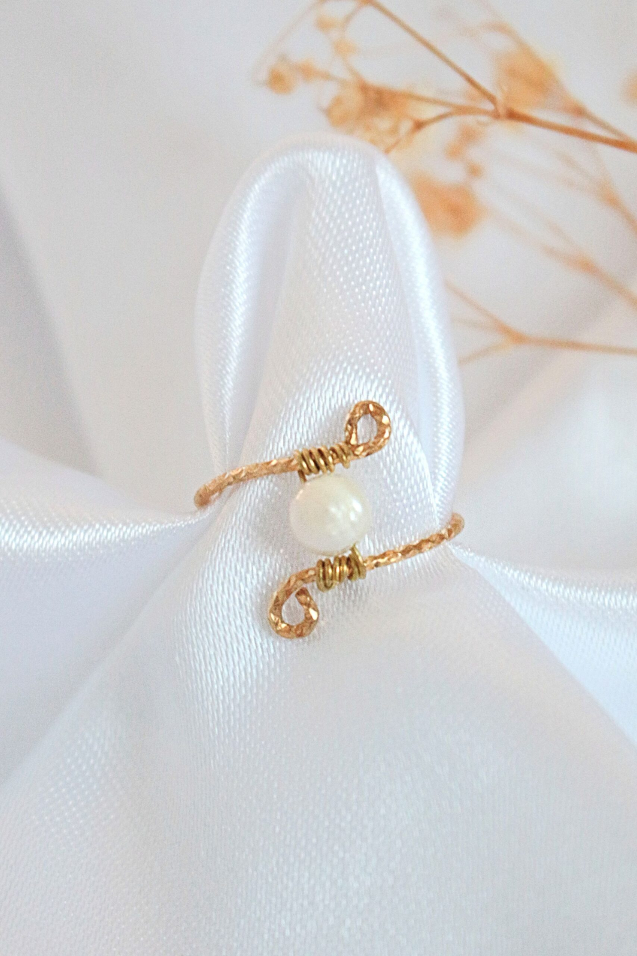 "Mademoiselle" | Solitaire & Band Freshwater Pearls Hand Wired Rings Bundle (2 Items)