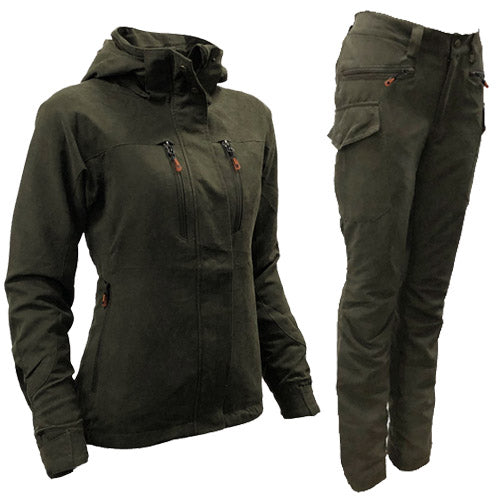 a jacket and pants on a white background