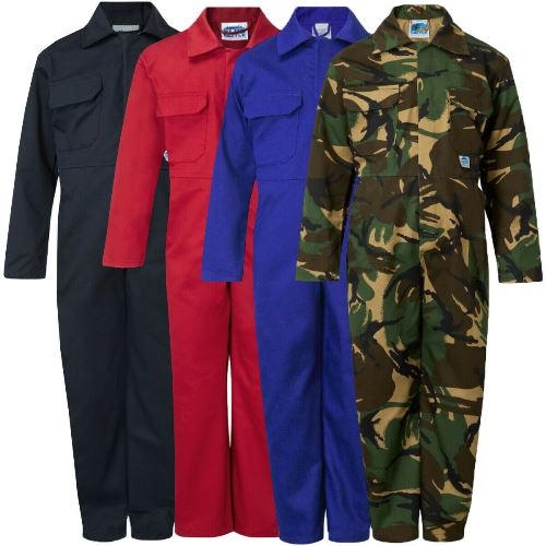 a group of different colored jumpsuits