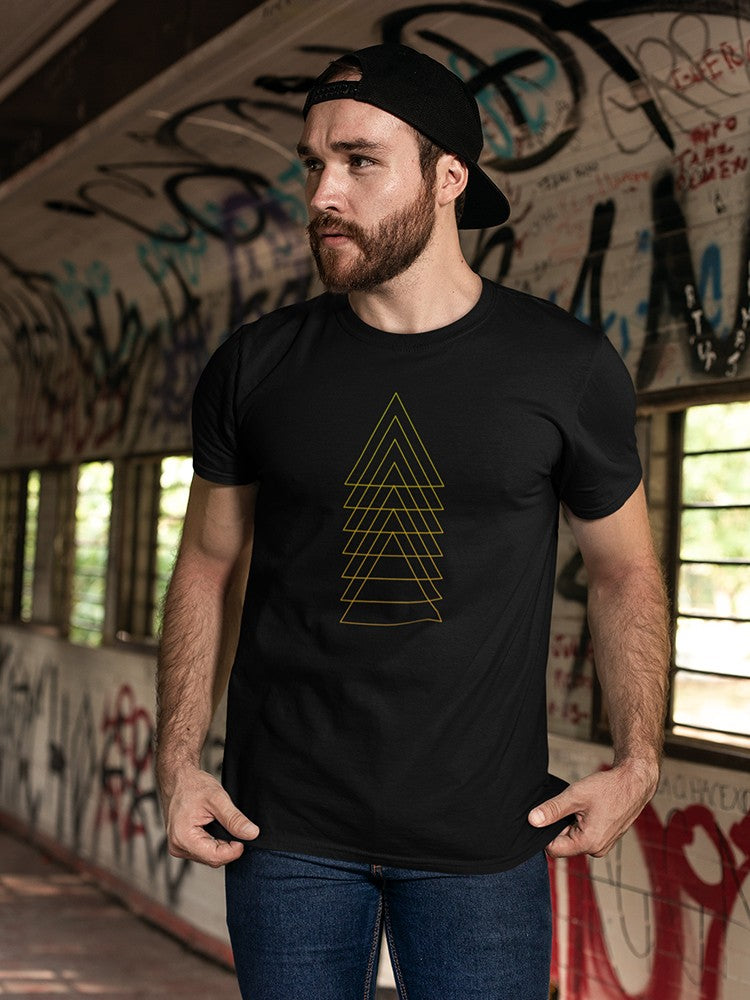 Set of yellow triangles in hipster style Men's T-shirt