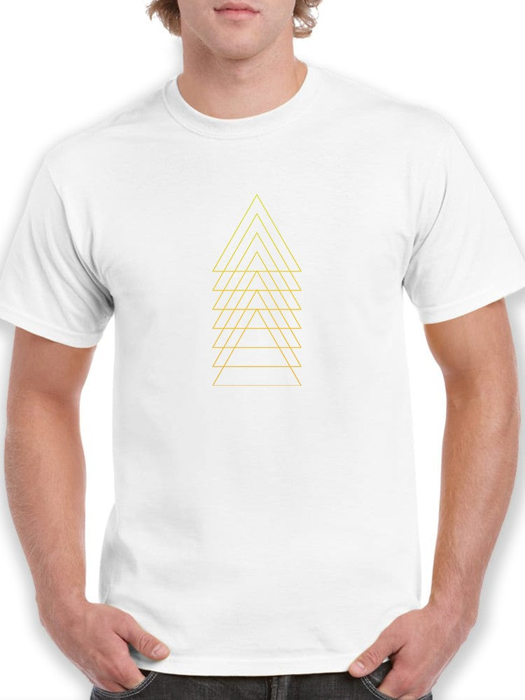 Set of yellow triangles in hipster style Men's T-shirt