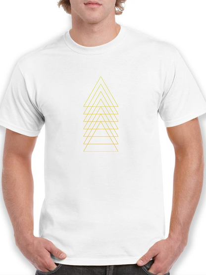 Set of yellow triangles in hipster style Men's T-shirt