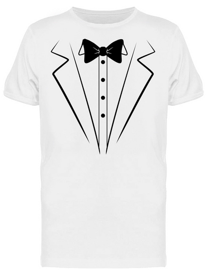 Printed Tuxedo Suit And Bow Tie Men T-shirt