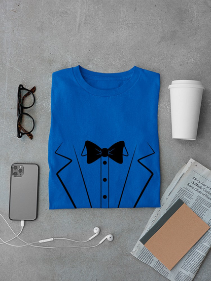 Printed Tuxedo Suit And Bow Tie Men T-shirt