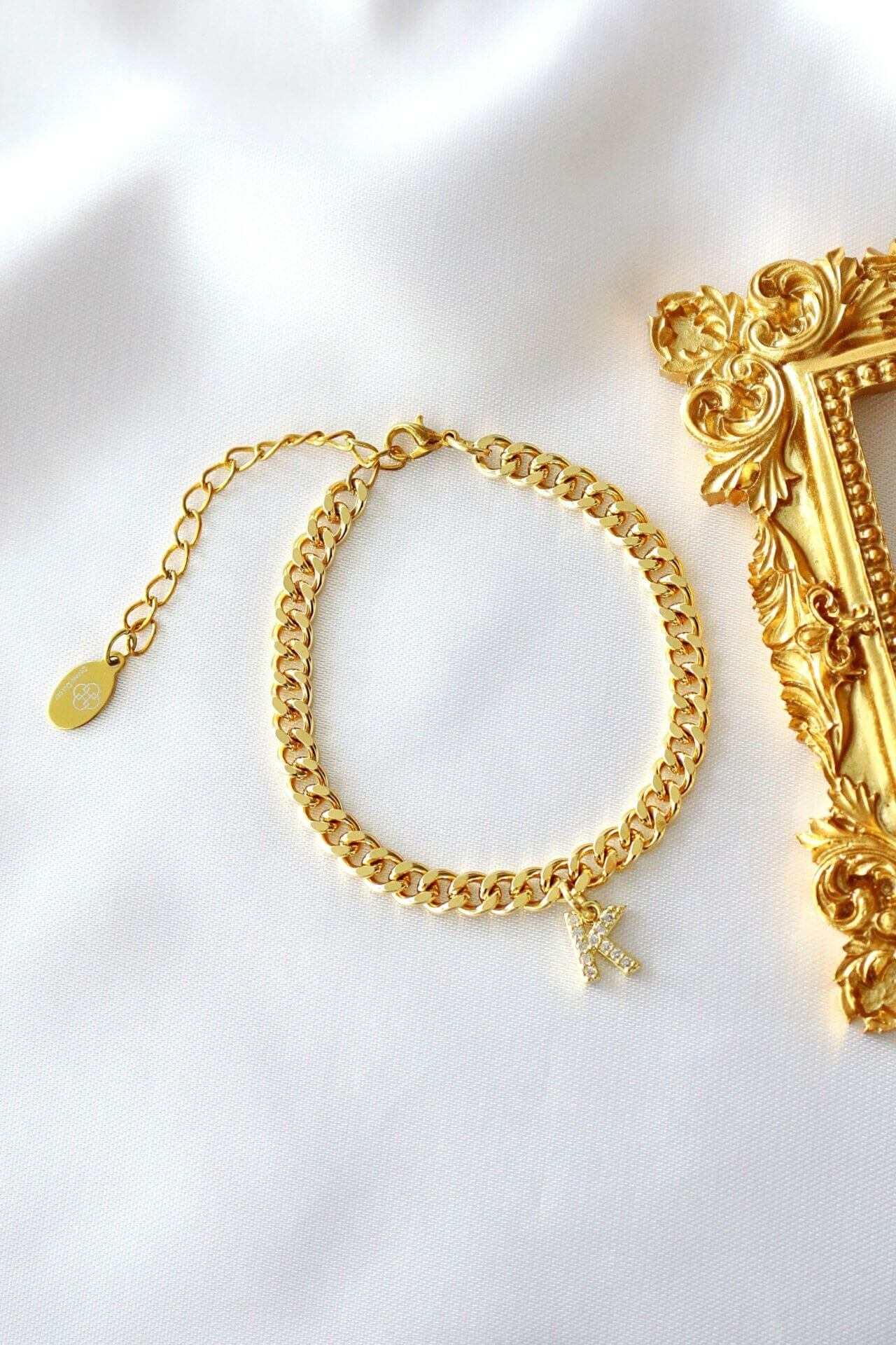 Custom Initial | 24K Thick Cuban Chain Bracelet