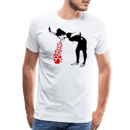 Banksy Lovesick Girl Throwing Up Hearts Artwork T-Shirt
