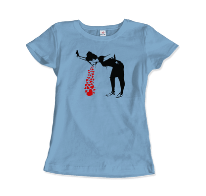 Banksy Lovesick Girl Throwing Up Hearts Artwork T-Shirt