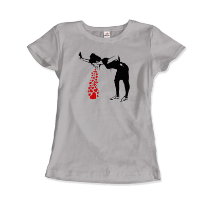 Banksy Lovesick Girl Throwing Up Hearts Artwork T-Shirt