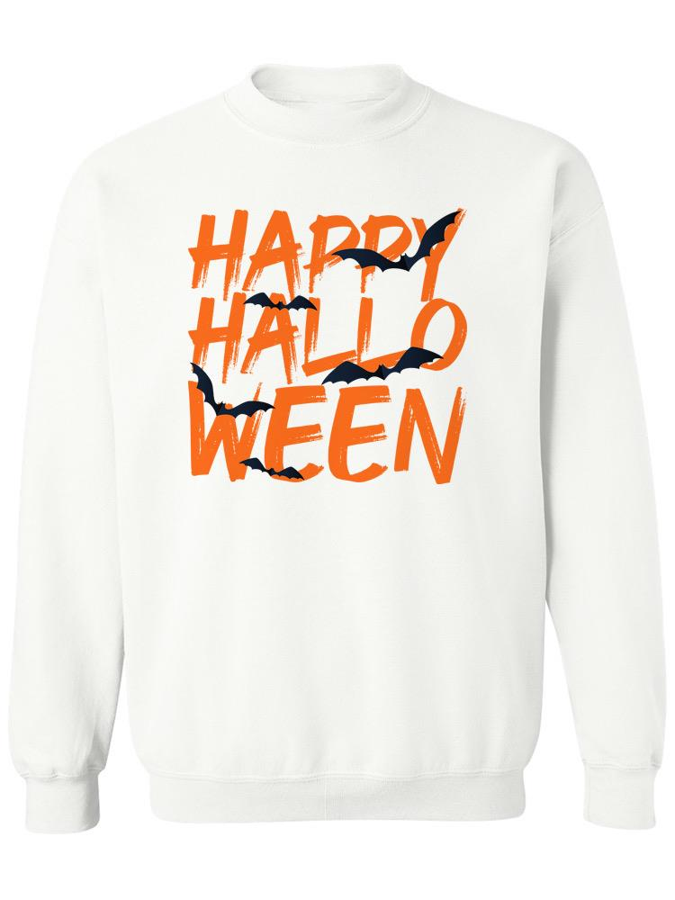 a white sweatshirt with orange text