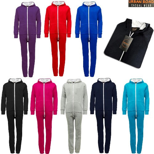 a group of different colored tracksuits