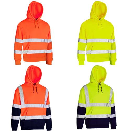 a group of hoodies with reflective stripes