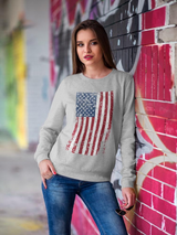 Torn American Flag Style Sweatshirt Women's -GoatDeals Designs
