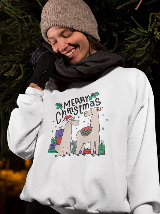 Merry Christmas Llamas Women's Apparel