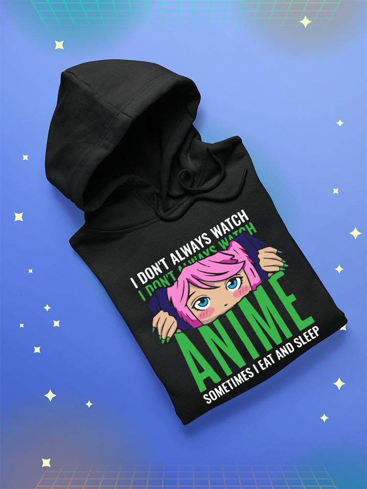 a black hoodie with a cartoon character on it