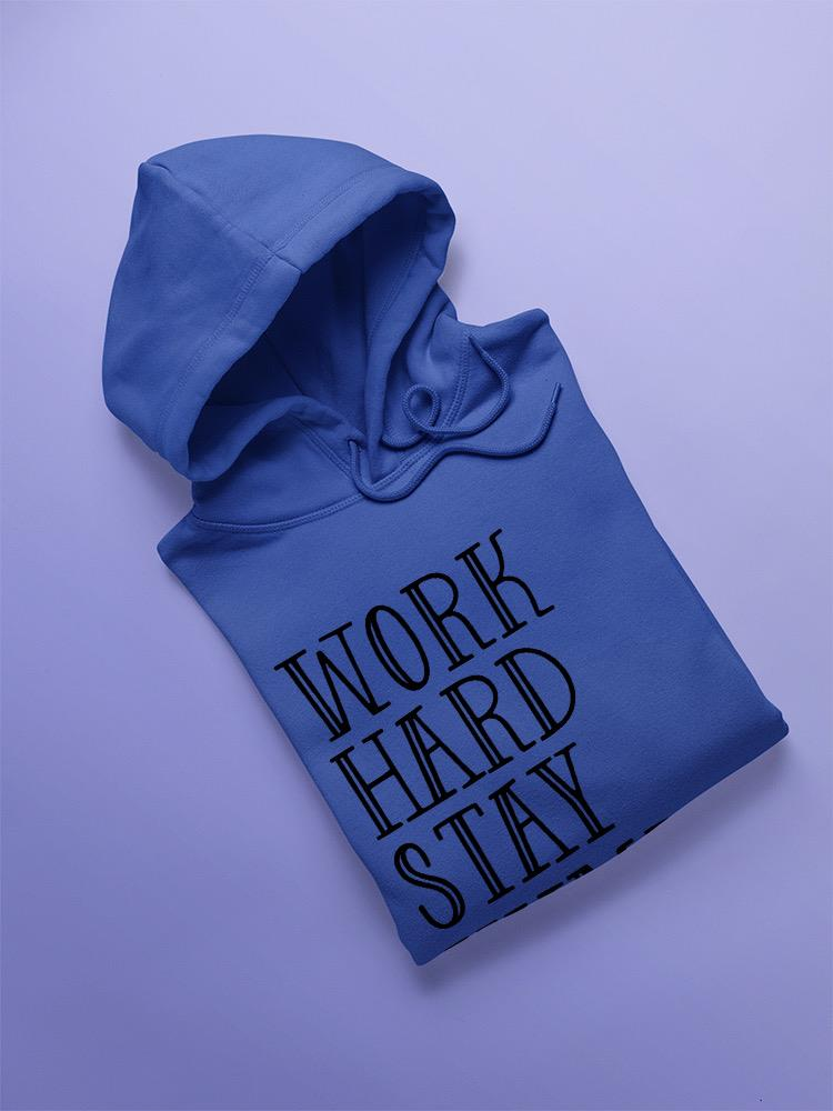a blue sweatshirt with a hood